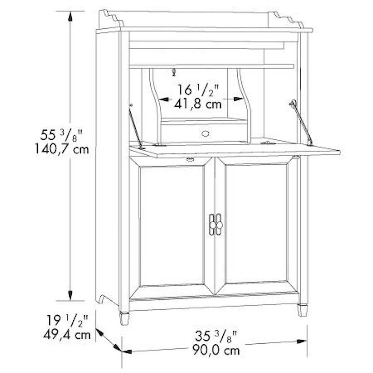 Sauder Edge Water SmartCenter™ Secretary