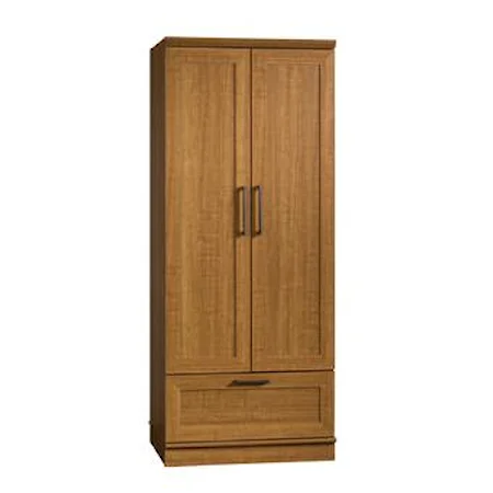 Contemporary Two-Door Wardrobe Cabinet with Lower Storage Drawer