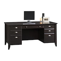 Transitional Executive Office Desk with Drop-Front Keyboard/Mousepad