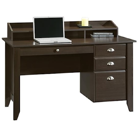 Transitional Four-Drawer Desk with Drop-Front Keyboard/Mousepad