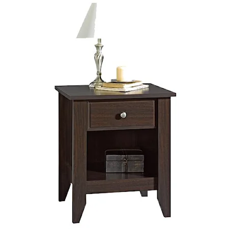 Transitional One-Drawer Nightstand with Lower Storage Shelf