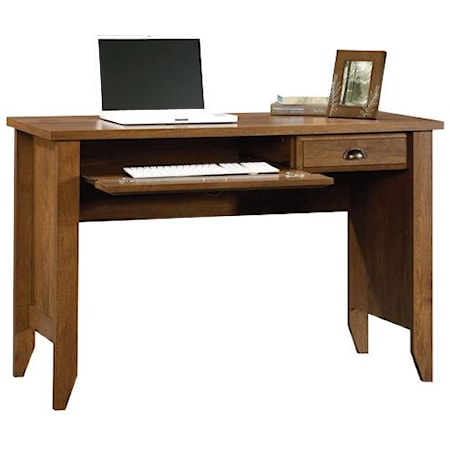 Transitional Computer Desk with Drop-Front Keyboard/Mousepad