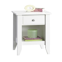 Transitional One-Drawer Night Stand with Lower Storage Shelf