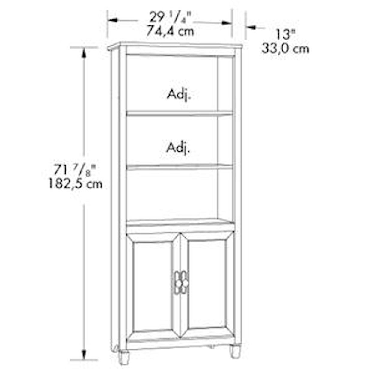 Sauder Edge Water Library With Doors