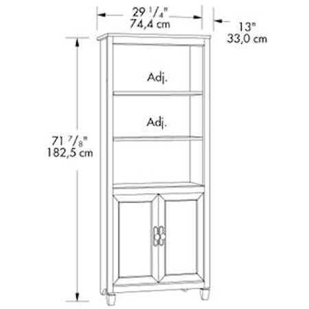 Library Bookcase With 2 Doors