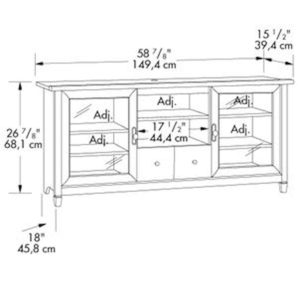 Sauder Edge Water Entertainment Credenza