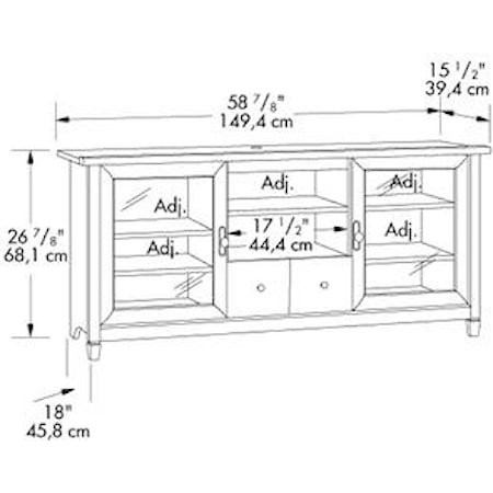 2 Door Entertainment Credenza