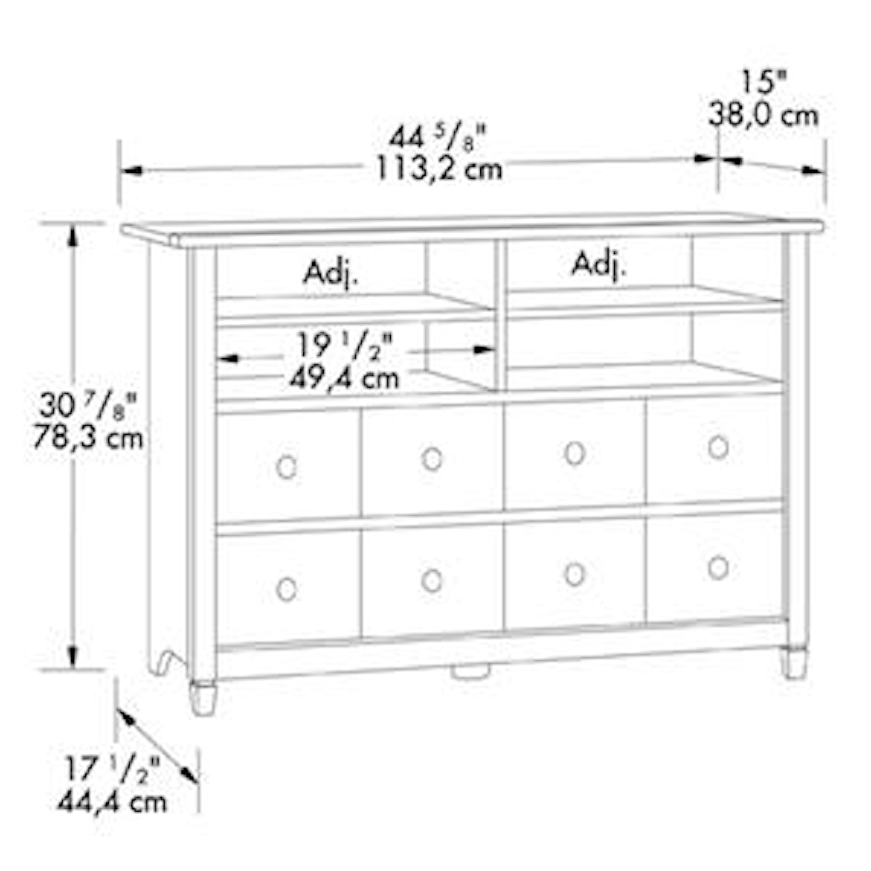 Sauder Edge Water Highboy TV Stand