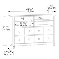 4 Drawer Highboy TV Stand with 4 Shelves