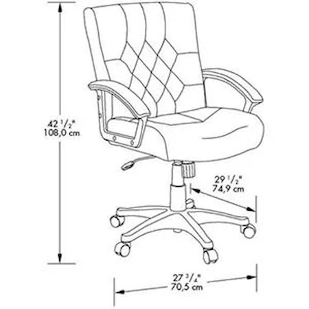 Leather Managers Traditional Chair with Sculpted Arms