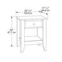 Transitional One-Drawer Nightstand with Lower Storage Shelf