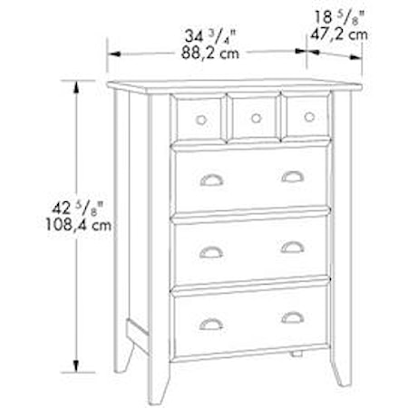 Transitional Four-Drawer Chest of Drawers