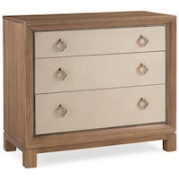 "Glam-More" & "Much to My Shagreen" Nightstand with 3 Drawers and 3-Plug Electrical Outlet