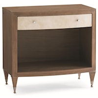 "Glam" & "Glam II" Modern Nightstand with Drawer, Jewelry Tray, Touch-Activated Light and Electrical Outlet