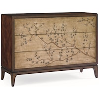 Awesome Blossom Accent Chest with Chinoiserie Facade and Swarovski Crystals