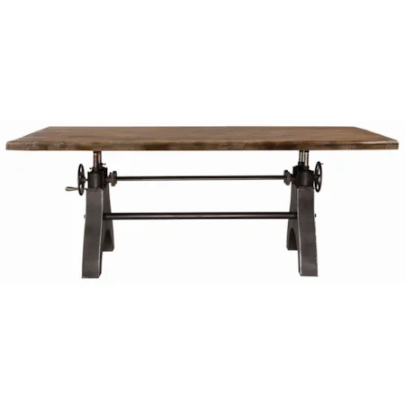 Industrial Adjustable Dining Table with Iron Metal Base