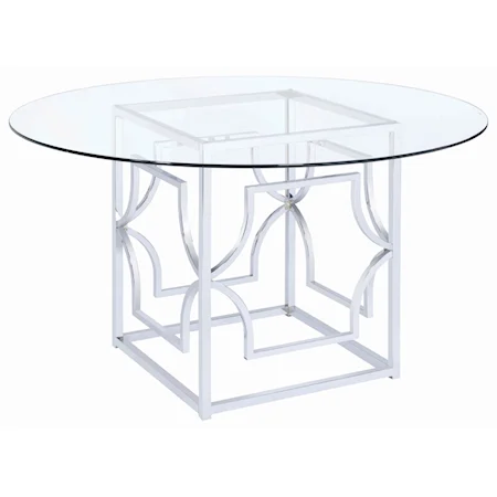 Modern Dining Table with Tempered Glass Top