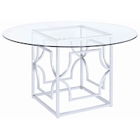 Modern Dining Table with Tempered Glass Top