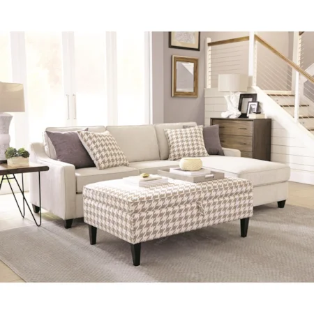 Modern Chaise Sofa with Storage Ottoman