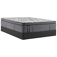 King 14" Soft Euro Pillow Top Individually Wrapped Coil Mattress and 5" Low Profile Foundation