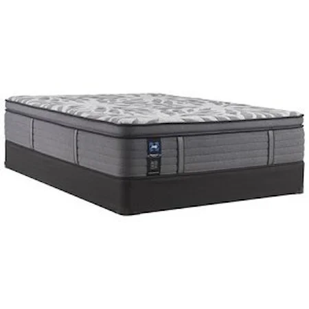 Queen 14" Soft Euro Pillow Top Individually Wrapped Coil Mattress and Low Profile Base 5" Height