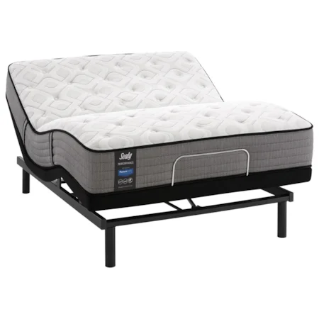 King 14 1/2" Cushion Firm Pocketed Coil Mattress and 2pc Horizontal King Ergomotion Inhance Power Base