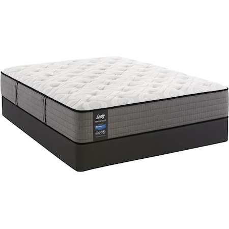 King 12 1/2" Cushion Firm Encased Coil Mattress and 5" Low Profile StableSupport™ Foundation