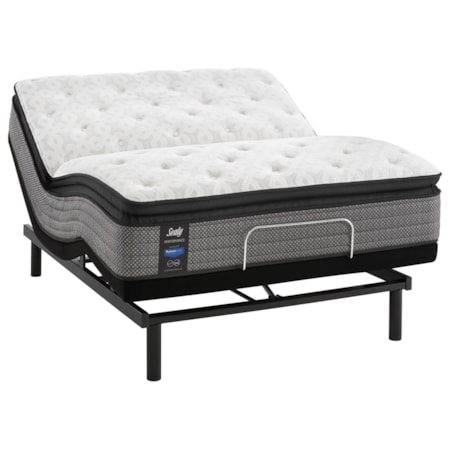 Full 14" Plush Euro Pillow Top Pocketed Coil Mattress and Ease 3.0 Adjustable Base