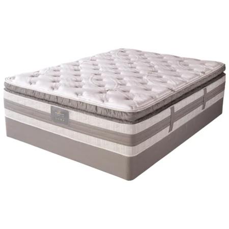 Queen Super Pillow Top Hybrid Mattress and High Profile Foundation