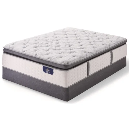 Full Super Pillow Top Firm Mattress and Low Profile Bellagio Boxspring
