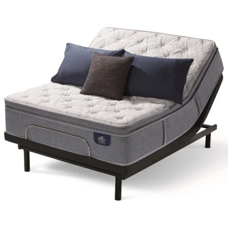 Queen Plush Pillow Top Hybrid Mattress and Motion Essentials III Adjustable Base