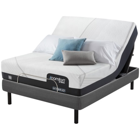 Queen 12" Medium Hybrid Mattress and Motion Perfect IV Adjustable Base