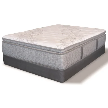 Twin Super Pillow Top Pocketed Coil Mattress and Low Profile 5" Wood Foundation