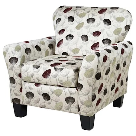 Upholstered Chair with Flare Tapered Arms