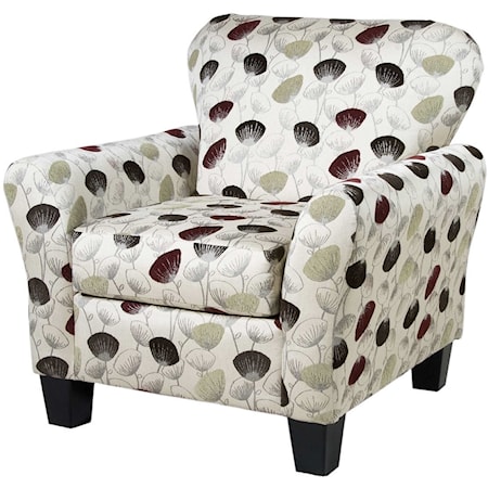 Upholstered Chair with Flare Tapered Arms