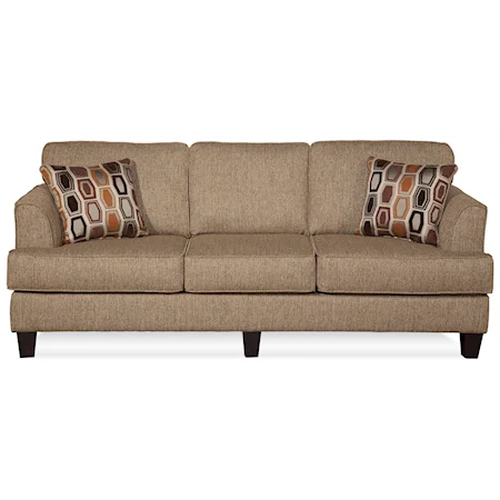 Contemporary Sofa with Accent Pillows