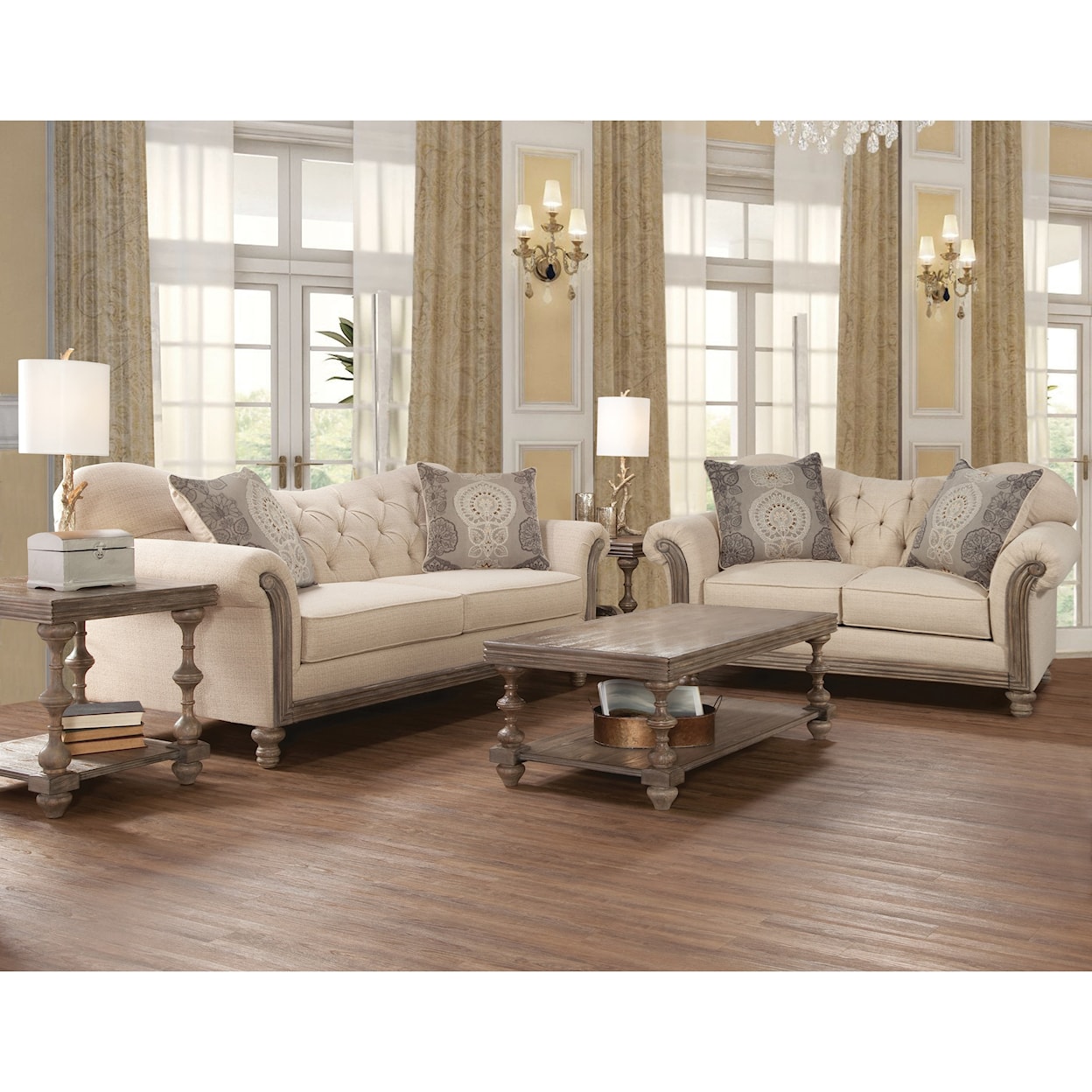 Hughes Furniture 8725 Traditional Sofa