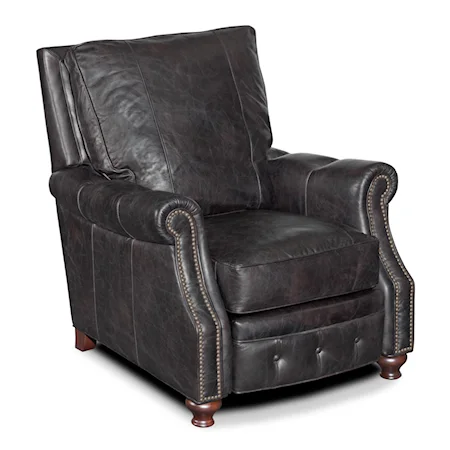 Traditional High Leg Reclining Chair with Tufted Recliner