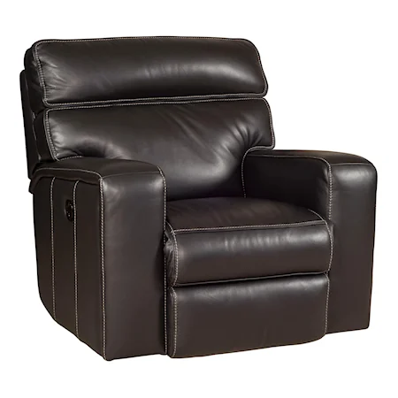 Power Glider Recliner with Contemporary Track Arms