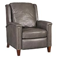 Transitional High Leg Recliner with Nailhead Trim