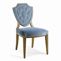 Upholstered Shield Back Dining Side Chair with Nailhead Trim