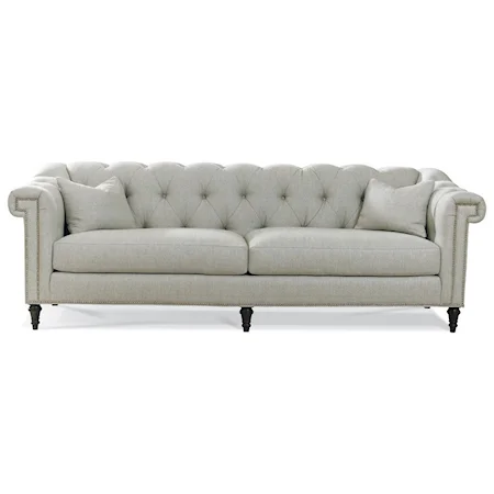 Tufted Sofa with Nailhead Border