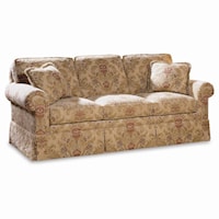 Sofa with Loose Cushion Back and Round Panel Arms