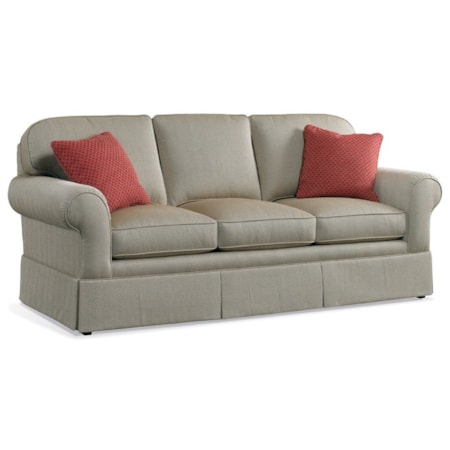 Sofa with Rolled Arms and Skirt