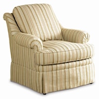 Lounge Chair with Pleated Arms, Loose Back, and Skirt