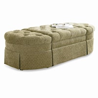3-Piece Traditional Bench / Ottoman Set with Tufted Tops and Skirts