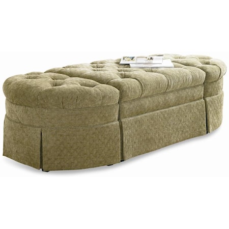 3-Piece Traditional Bench / Ottoman Set with Tufted Tops and Skirts