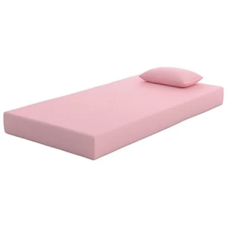 Twin Pink 7" Mattress and Matching Pillow