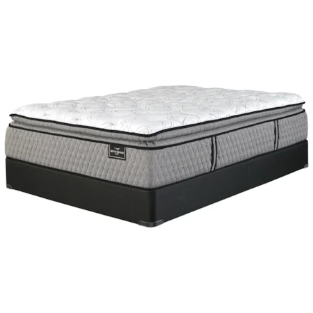 Queen 16" Pillow Top Pocketed Coil Mattress and Foundation