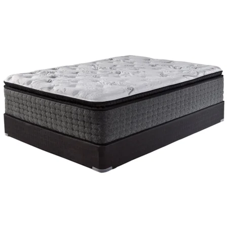 King 16 1/2" Plush Pillow Top Pocketed Coil Mattress and Foundation